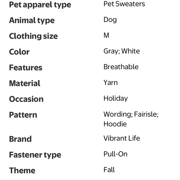 Vibrant Life Size Medium Pet Sweater Favorite Child Hood New NWT Cat Dog Clothes - Picture 8 of 10